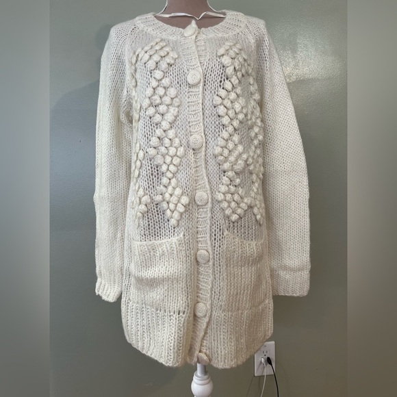 H&M Sweaters - H&M Womens Loose Cable Knit Cardigan Sweater Button Up NWT Ivory size M